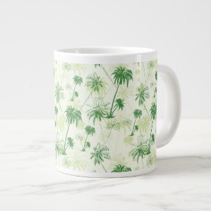Green Palm Tree Pattern Large Coffee Mug