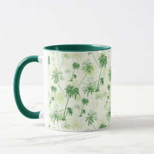 Green Palm Tree Pattern Mug