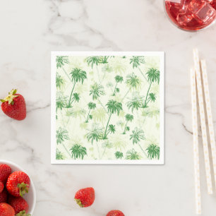 Green Palm Tree Pattern Napkin