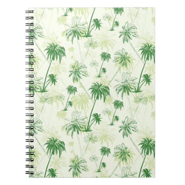 Green Palm Tree Pattern Notebook (Front)