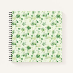 Green Palm Tree Pattern Notebook