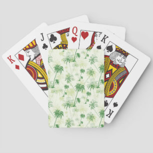 Green Palm Tree Pattern Playing Cards
