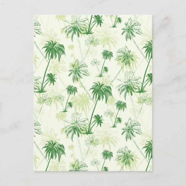 Green Palm Tree Pattern Postcard (Front)