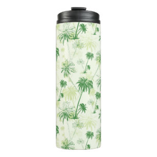 Green Palm Tree Pattern Thermal Tumbler