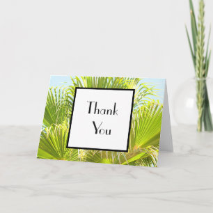 Green Palm Tree Thank You Tropical Greeting Card