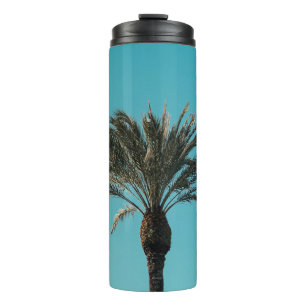 Green palm tree thermal tumbler