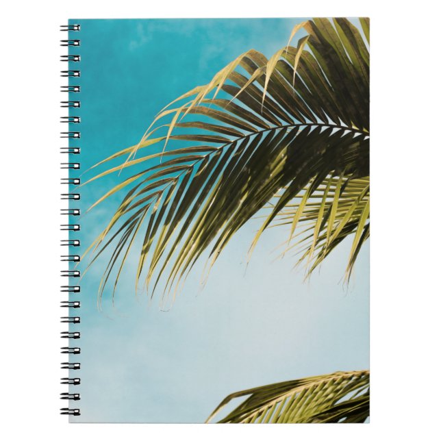 Green palm tree under blue sky notebook (Front)