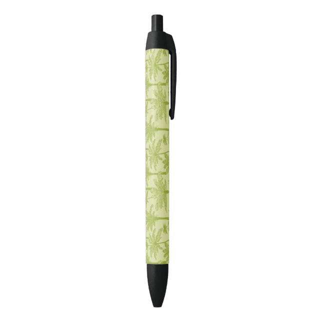 Green Palm Trees Pattern Black Ink Pen (Bottom (Vertical))