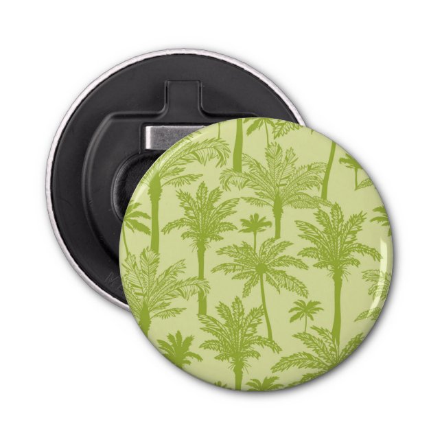 Green Palm Trees Pattern Bottle Opener (Front)