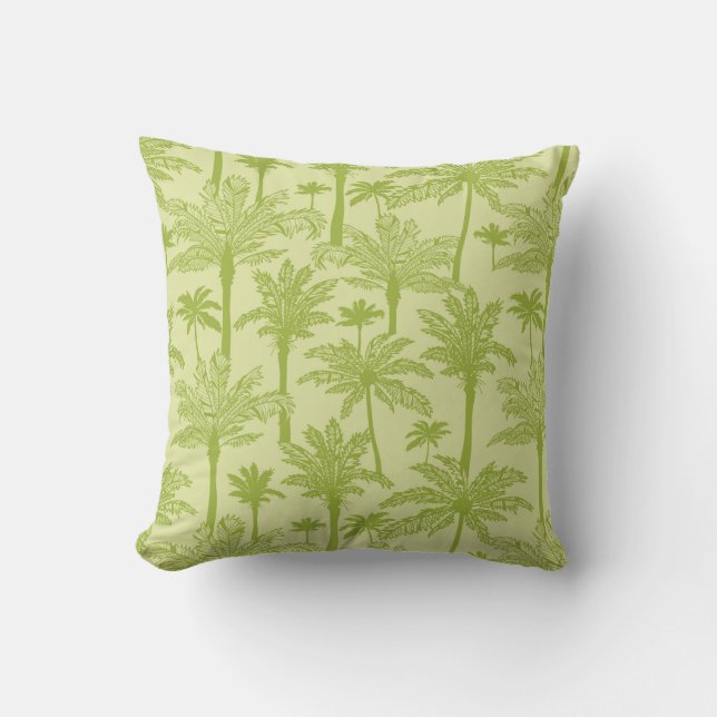Green Palm Trees Pattern Cushion (Front)