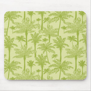Green Palm Trees Pattern Mouse Mat