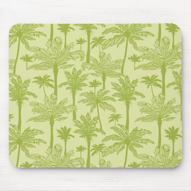 Green Palm Trees Pattern Mouse Mat (Front)