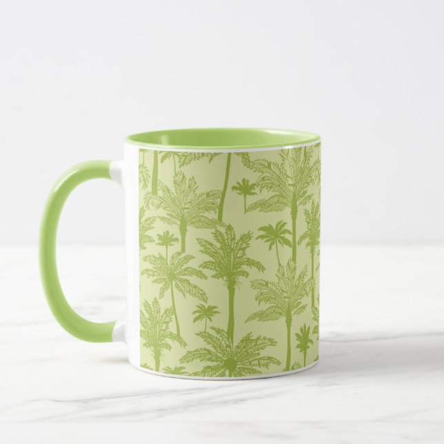 Green Palm Trees Pattern Mug (Left)