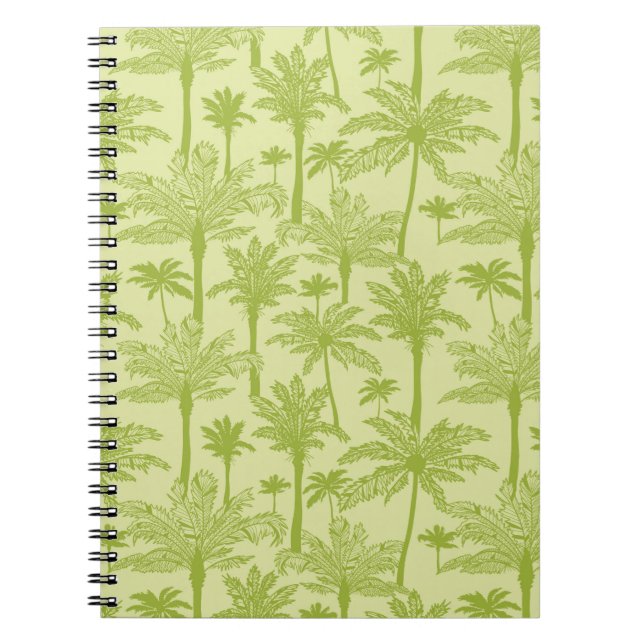 Green Palm Trees Pattern Notebook (Front)