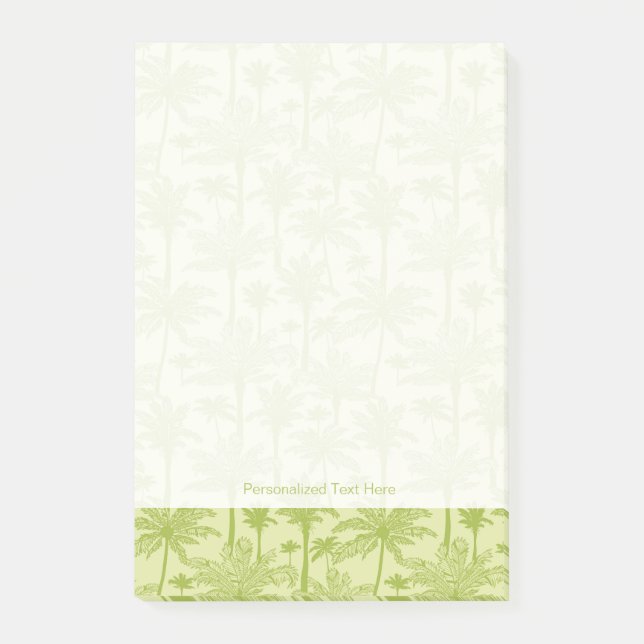 Green Palm Trees Pattern Post-it Notes (Front)