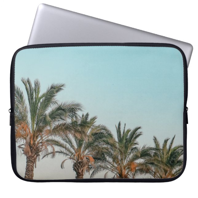 GREEN PALM TREES UNDER BLUE SKY LAPTOP SLEEVE (Front)