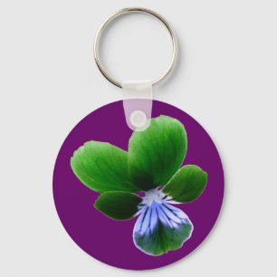 Green Pansy Keychain