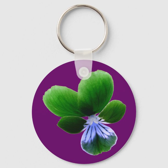 Green Pansy Keychain (Front)