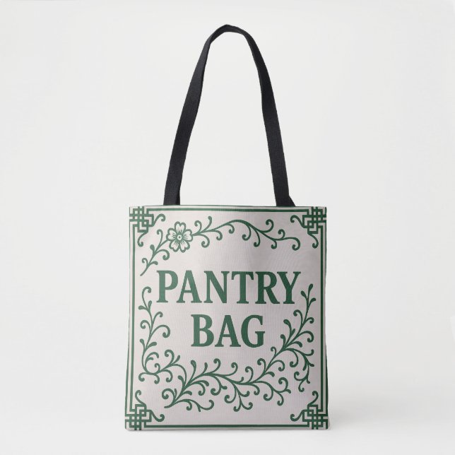 "GREEN PANTRY BAG" - CHINOISERIE TOTE  (Front)