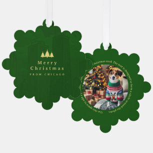 Green Paper Ornament Photo Card