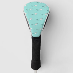 Green Paper Plane Pattern Golf Head Cover
