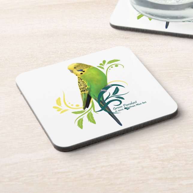 Green Parakeet Coaster (Left Side)
