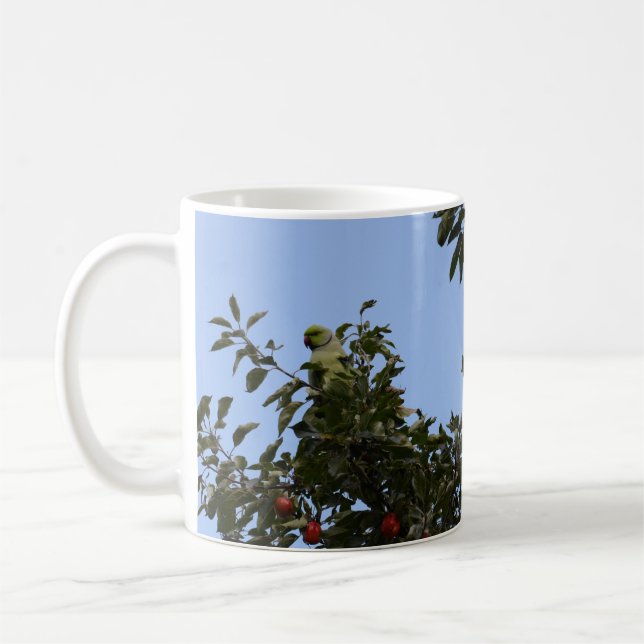 Green Parakeet Coffee Mug (Left)