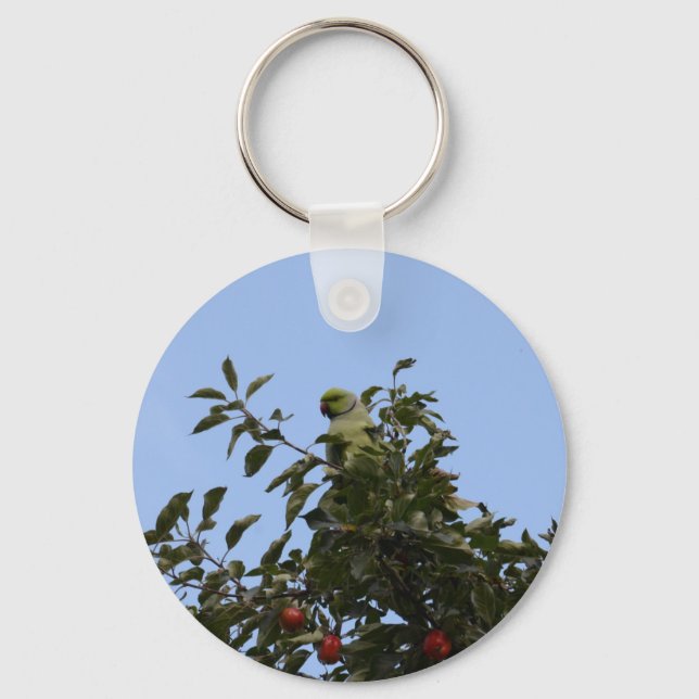 Green Parakeet Key Ring (Front)