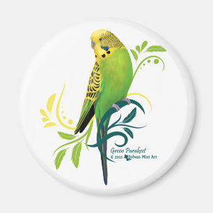 Green Parakeet Magnet
