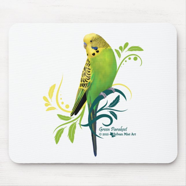 Green Parakeet Mouse Mat (Front)