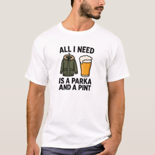 Green Parka Beer Britpop Quote Design T-Shirt