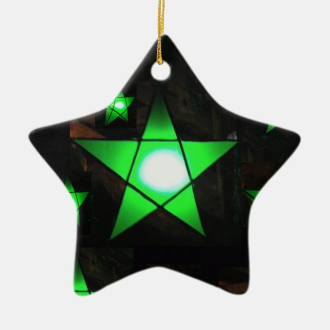 Green Parol Ceramic Tree Decoration (Front)