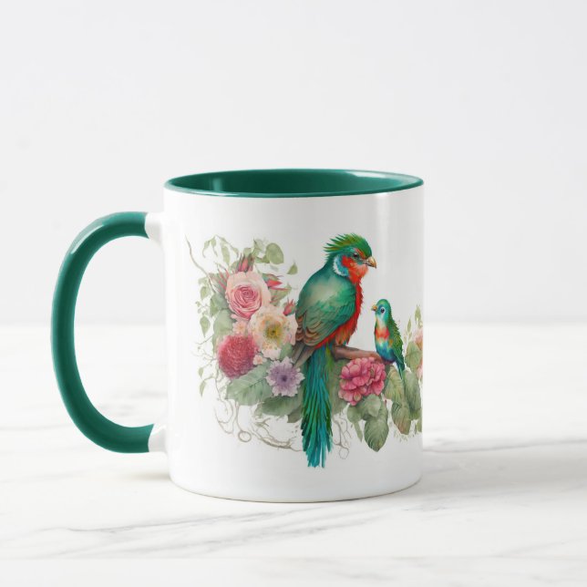 Green Parrot and Baby Mug (Left)