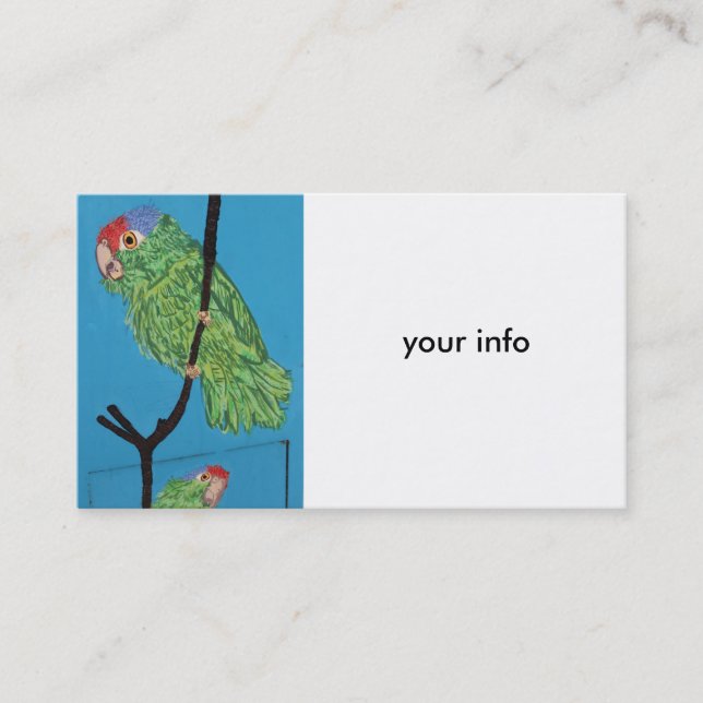 green parrot business card (Front)