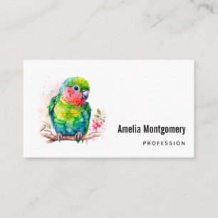 Green Parrot - Cute Baby Bird Business Card