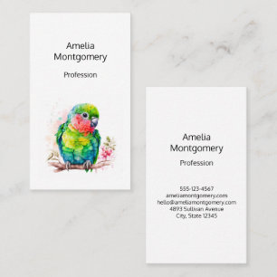 Green Parrot - Cute Baby Bird Business Card