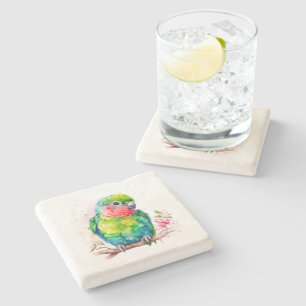 Green Parrot - Cute Baby Bird Stone Coaster