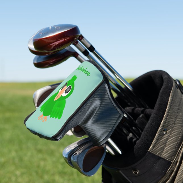 Green Parrot Design Golf Head Cover (In Situ)