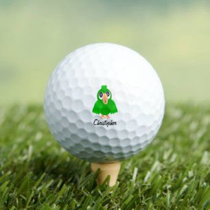 Green Parrot Design Personalised Golf Balls