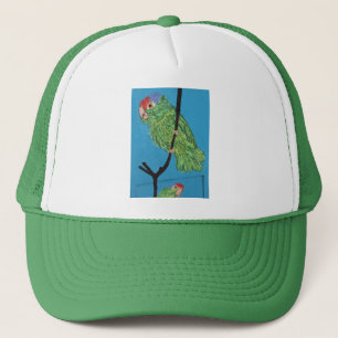 green parrot hat