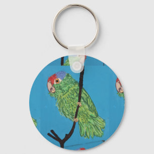 green parrot keychain