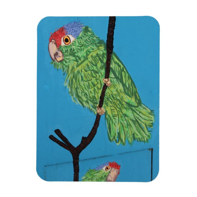 green parrot photo magnet (Vertical)