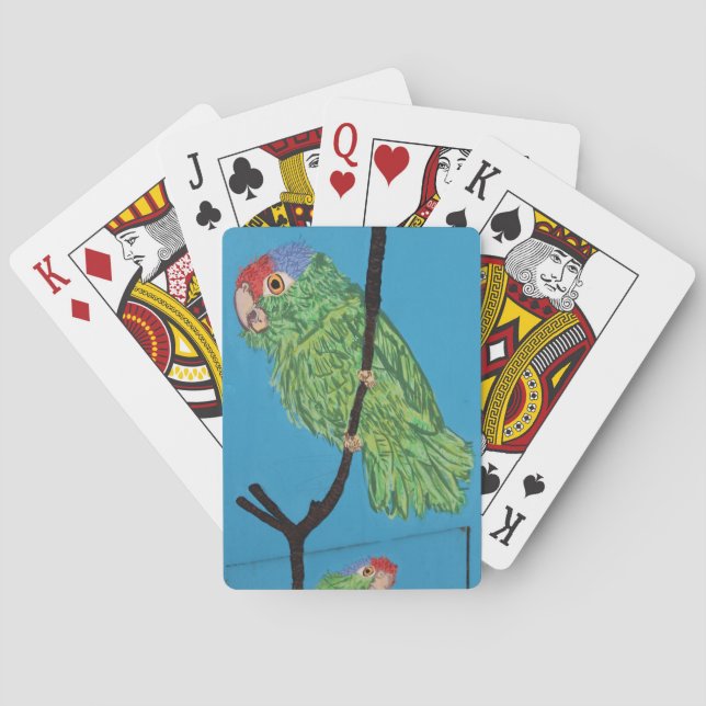 green parrot playing cards (Back)