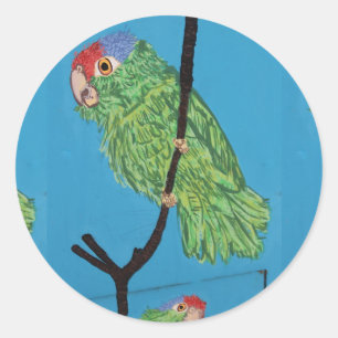 green parrot sticker