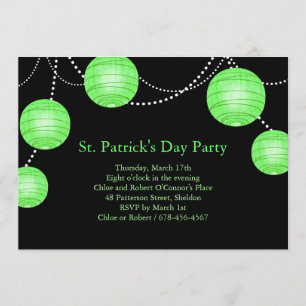 Green Party Lanterns St. Patrick's Day Invitation