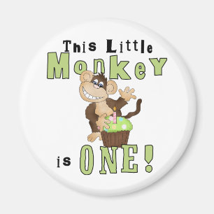 Green Party Monkey 1st Birthday Tshirts and Gifts Magnet
