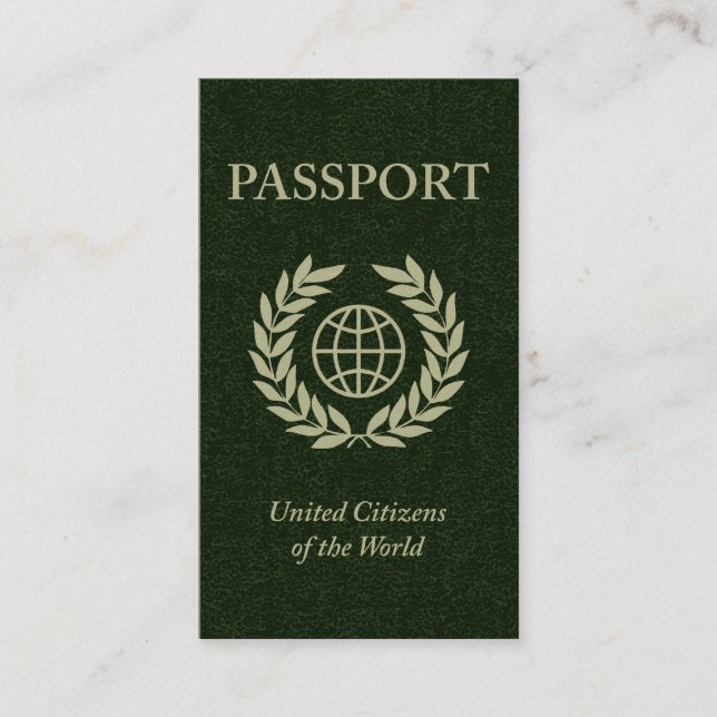 green passport business card (Front)