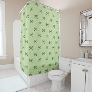 Green Pastel Bow Feminine Pretty Spring Summer  Shower Curtain