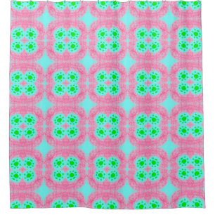 Green pastel cover, tribal ikat print. Modern styl Shower Curtain