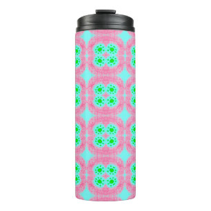 Green pastel cover, tribal ikat print. Modern styl Thermal Tumbler